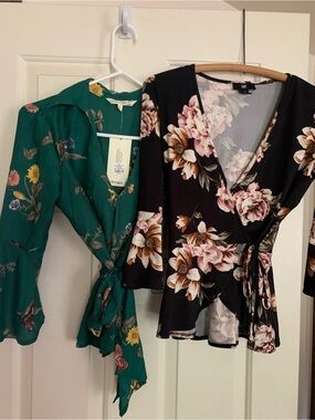 2 Tie Waist shirts XS & S